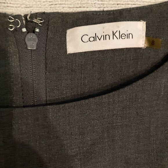Calvin Klein Womens Business Sheath Dress Dark Gray size 8 Midi - Picture 3 of 7
